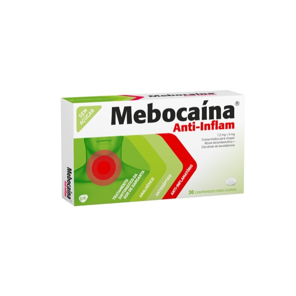 Mebocaína Anti-inflamatório 1.2mg + 3mg x 20 Pastilhas