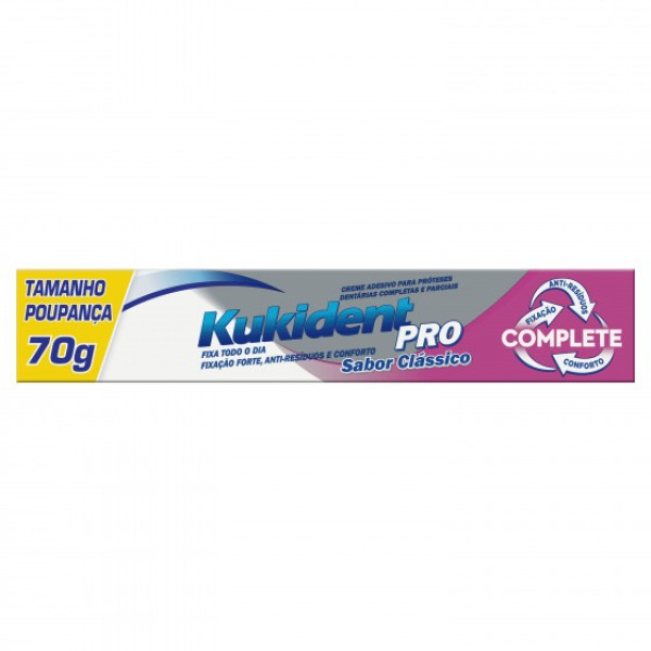 Kukident Pro Complete Clássico Creme Prótese Dentário 70g