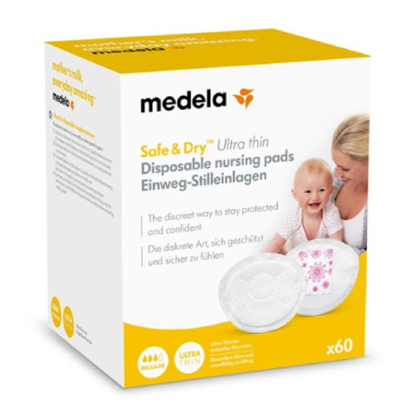 Medela Safe & Dry Ultra Thin Protetores de Seios Descartáveis x 60 Unidades