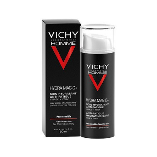 Vichy Homme Hydra Mag C + Tratamento Hidratante Antifadiga Rosto + Olhos 50ml