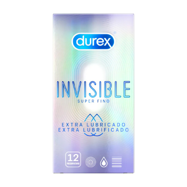 Durex Invisible Extra Lubrificado x12 preservativos