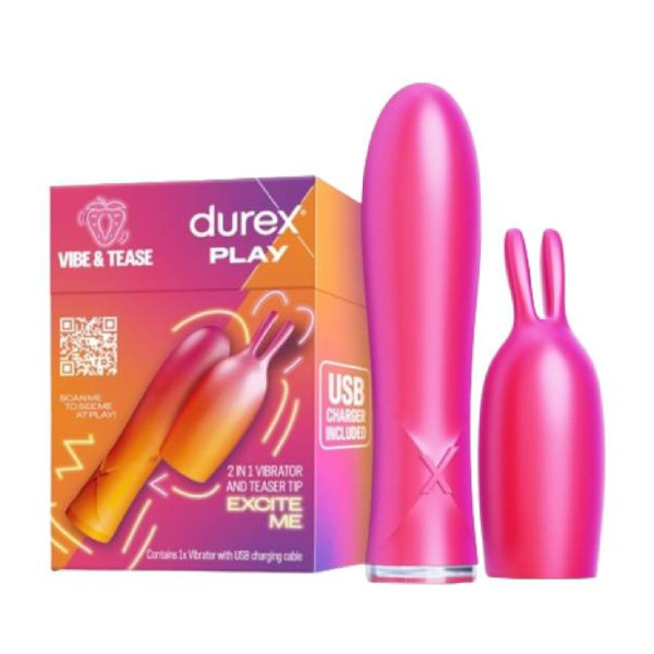Durex Play Vibrador e Ponta Estimuladora Vibe & Tease - 2 em 1