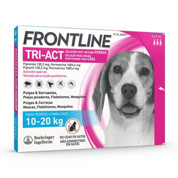 Frontline Tri-Act Cão 10-20kg x3 pipetas