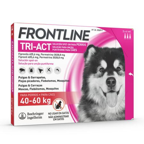 Frontline Tri-Act Cão 40-60kg x3 pipetas