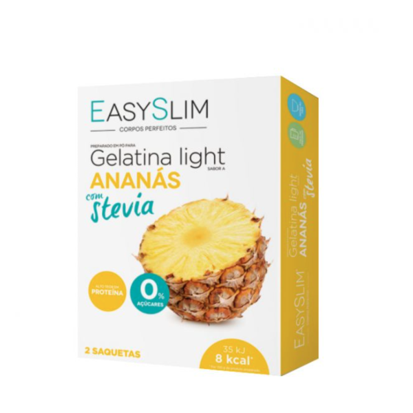 Easyslim Gelatina Light Sabor a Ananás c/Stevia 2 Saquetas