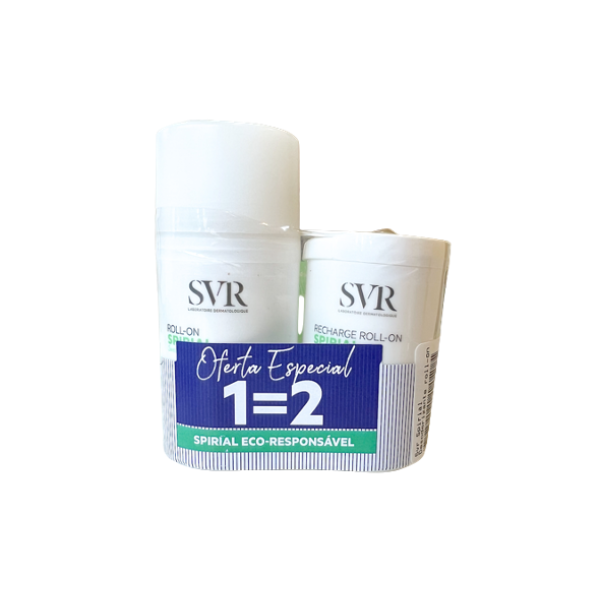 SVR Spirial Desodorizante roll-on antitranspirante 48h 50ml com Oferta de Recarga 50ml